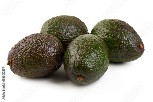 Avocado Group, Persea americana, isolated on white background