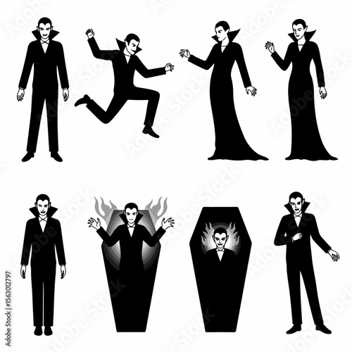 Set of Vampire Illustrations