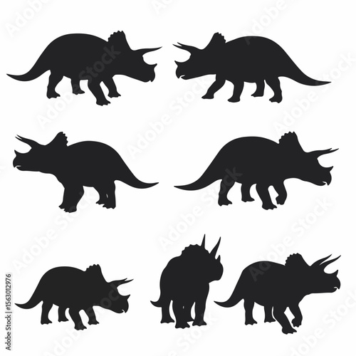 Triceratops Dinosaur Silhouettes Collection