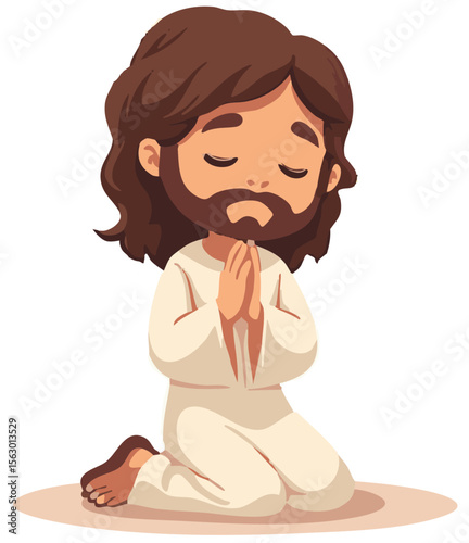 Cute cartoon God character for kids' Bible story or church events. Friendly religious mascot design.