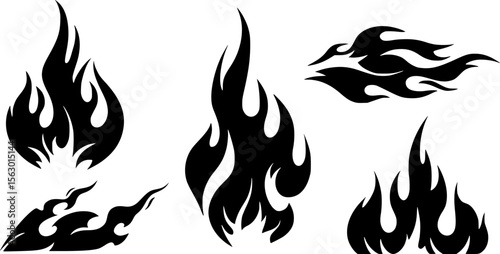 vector art, flames on white background