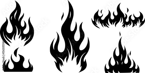 vector art, flames on white background