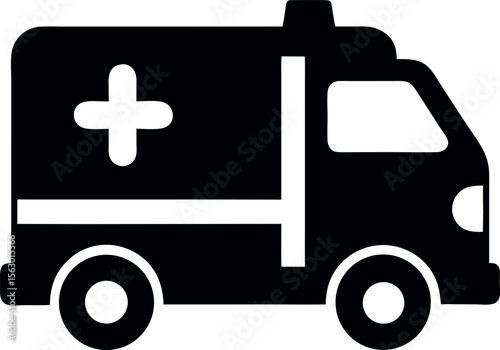 Ambulance silhouette icon vector illustration