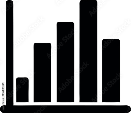 Bar chart analytics silhouette icon vector illustration
