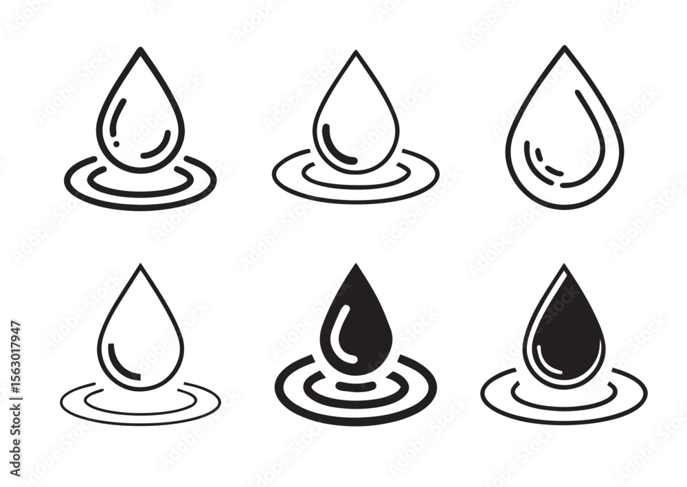 Fototapeta premium Water drop vector, Water drop icon Set