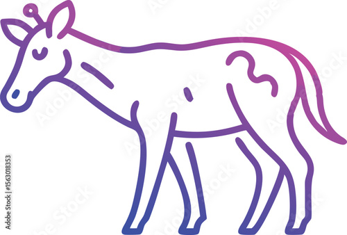 Black giraffe stands tall, displaying its patterned coat prominently against the white background