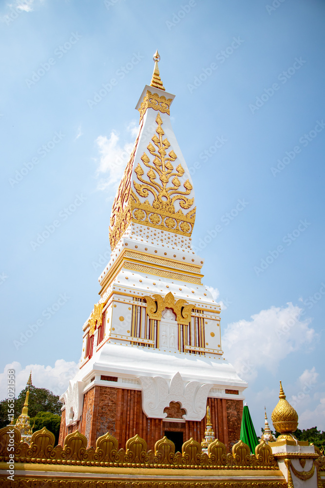 Naklejka premium Wat Phra That Phanom Woramahawihan The old temple was prosperous in the Nakhon_Phanom Province. 