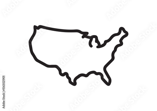 Map of united states line art vector, Map of united states icon