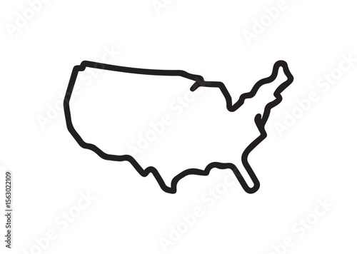 Map of united states line art vector, Map of united states icon