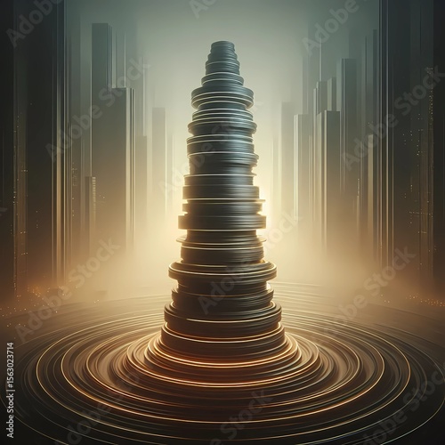Floating Ring Tower with Vertical Depth