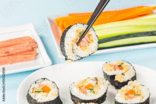 Japanese food sushi, Japanese Rice and vegetable roll