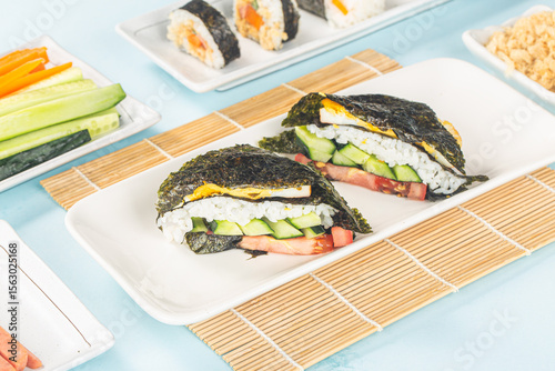 Japanese food sushi, Japanese Rice and vegetable roll