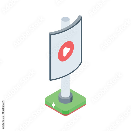 Catch this isometric icon featuring advertising panel
