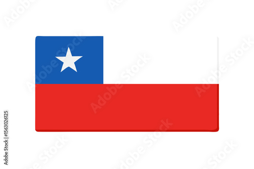 The national flag of chile displayed flat against a solid black background with a subtle shadow
