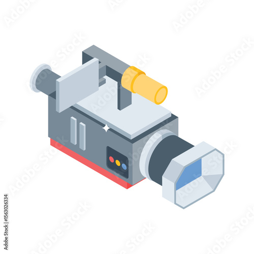 Explore an isometric style icon of camcorder recording