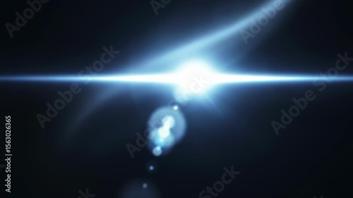 Wallpaper Mural Abstract blue lens flare with light effect on black background. Optical ray animation for visual effects and video overlay footage. Torontodigital.ca