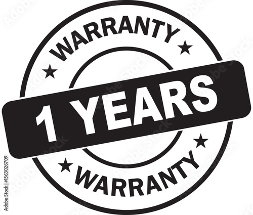 One year warranty guarantee stamp icon