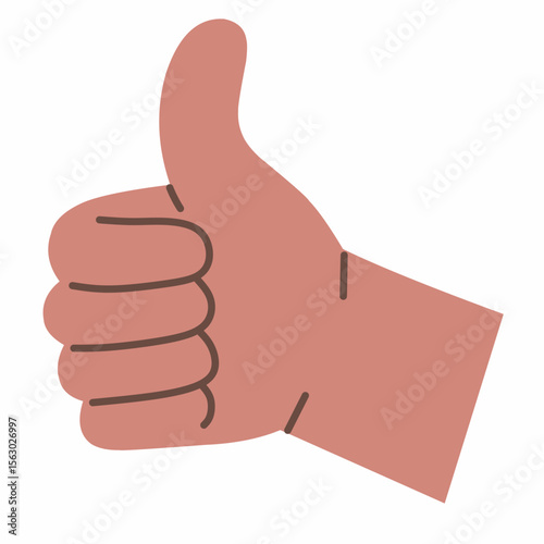 Thumbs up gesture in dark skin tone. Inclusive symbol of agreement or support.