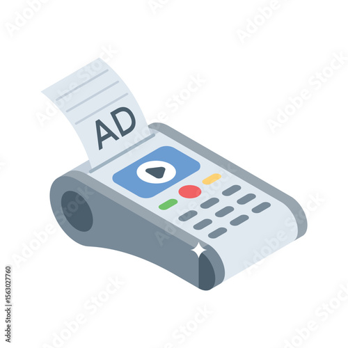 Check out this isometric style icon of paid ad strategy