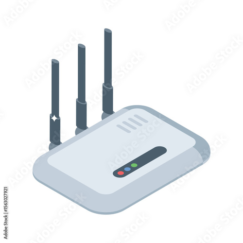 Discover this isometric icon of modem connectivity device