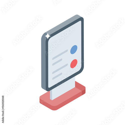 A well crafted isometric icon of outdoor panel display