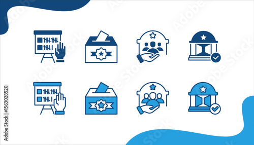 Political Leadership banner web icon vector illustration for Voter, Electoral, Public administration, Transparency.