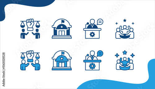 Political Leadership banner web icon vector illustration for Civil rights, Legislative, Speech, Political party.