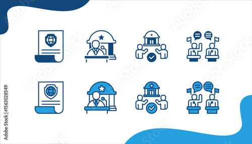 Political Leadership banner web icon vector illustration for Policy, Government, Accountability, Debate.