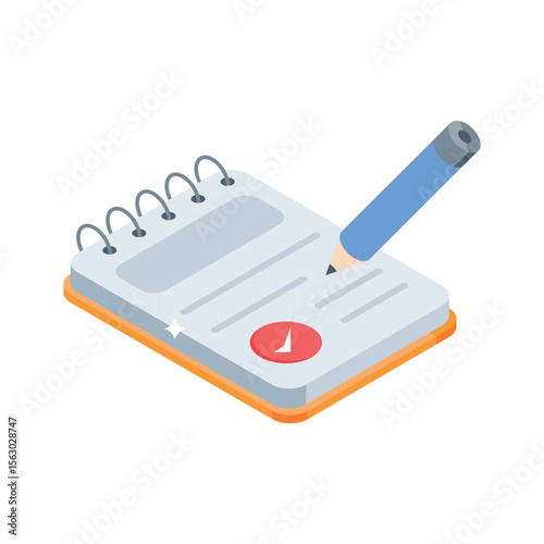 A visually appealing isometric style icon of content plan