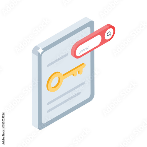 Take a look at this isometric icon of keyword search