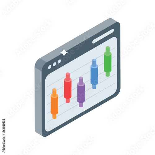 Have a look at this isometric icon of stock market data