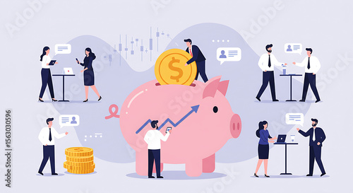 illustration of a man and woman in a row