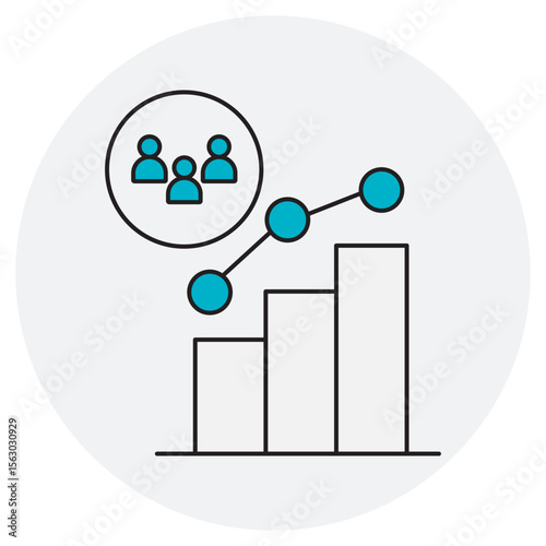 Audience Analytics icon, Unlocking Insights Understanding Your Audience Through Analytics, Data-Driven Engagement Mastering Audience Behavior for Better Results, vector