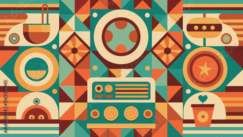 Retro Vintage Background with Nostalgic Patterns