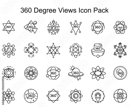 360 Degree Views Icon Set