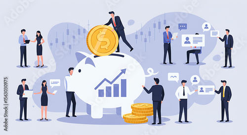 illustration of business man and woman