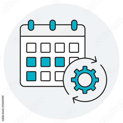 Workflower Calendar icon, Streamline Your Schedule with a Smart Workflow Calendar, Organize, Plan, and Execute: The Power of Workflow Calendars, vector