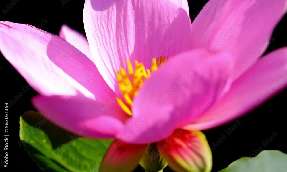 Vibrant pink Syrian Hibiscus syriacus flowers gracefully bloom from tiny buds to full, radiant blossoms Vibrant pink Syrian Hibiscus syriacus flowers gracefully bloom from tiny buds to full, radiant blossoms