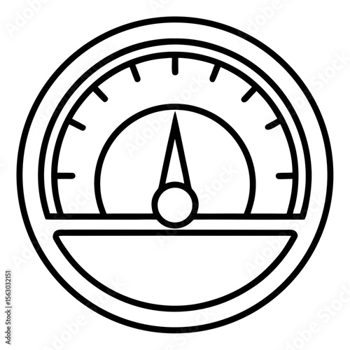Icon of gauge meter with analytics dashboard symbolizing business performance, metric analysis, productivity tracking, and efficiency insights