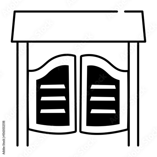 A sketchy style icon showing a bar door
