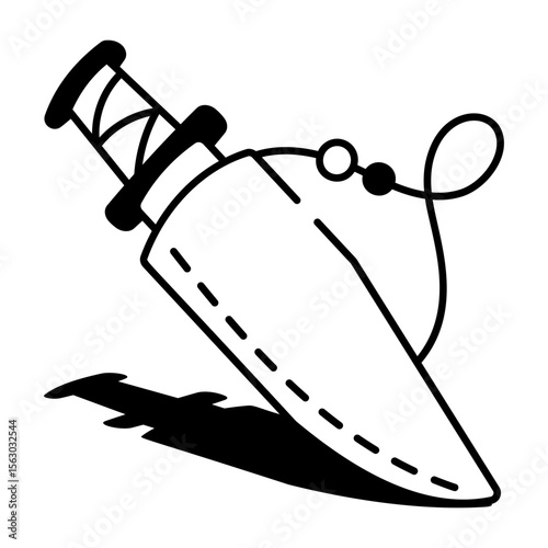 A drawing style icon of sharp bowie knife
