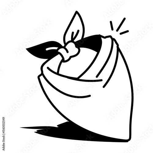 A doodle style icon showing a bandana cloth
