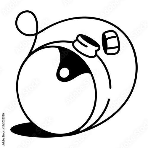 A hand drawn icon representing old water flask
