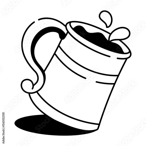 A sketchy style icon of filled beer mug
