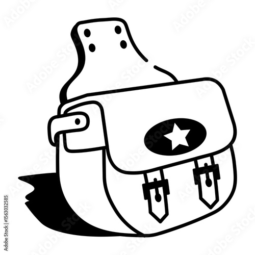 A sketchy style icon denoting cowboy bag 