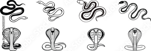 Snake Vector Silhouette Design.