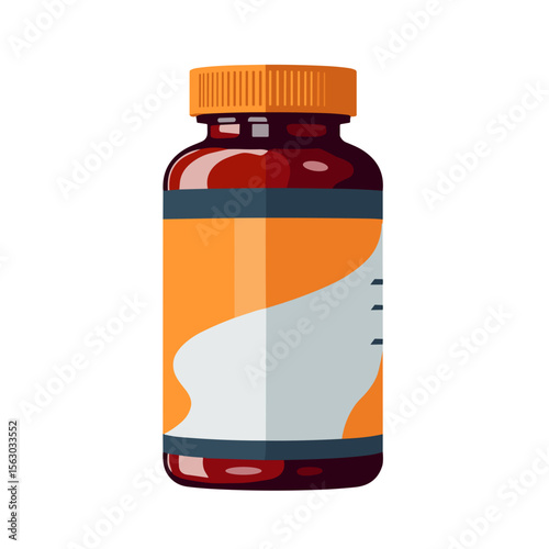 Bold multivitamin bottle illustration, vibrant pop art style