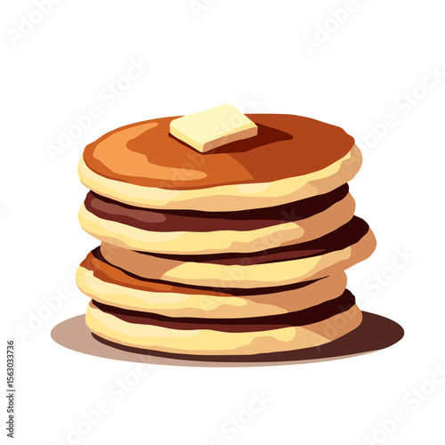 Vibrant protein pancake stack illustration, energizing nutrition concept