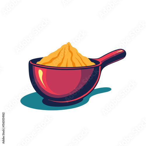 Vibrant sports drink powder scoop filled with energy, health concept
