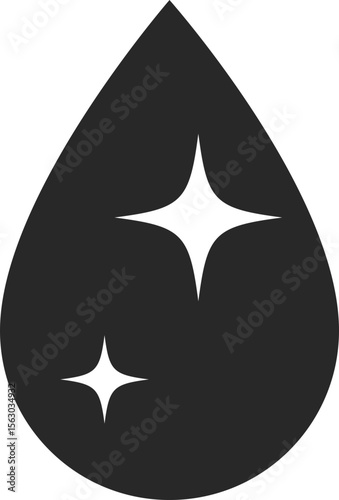 Clean oil droplet solid icon used in fuel, energy, and petroleum industry designs.